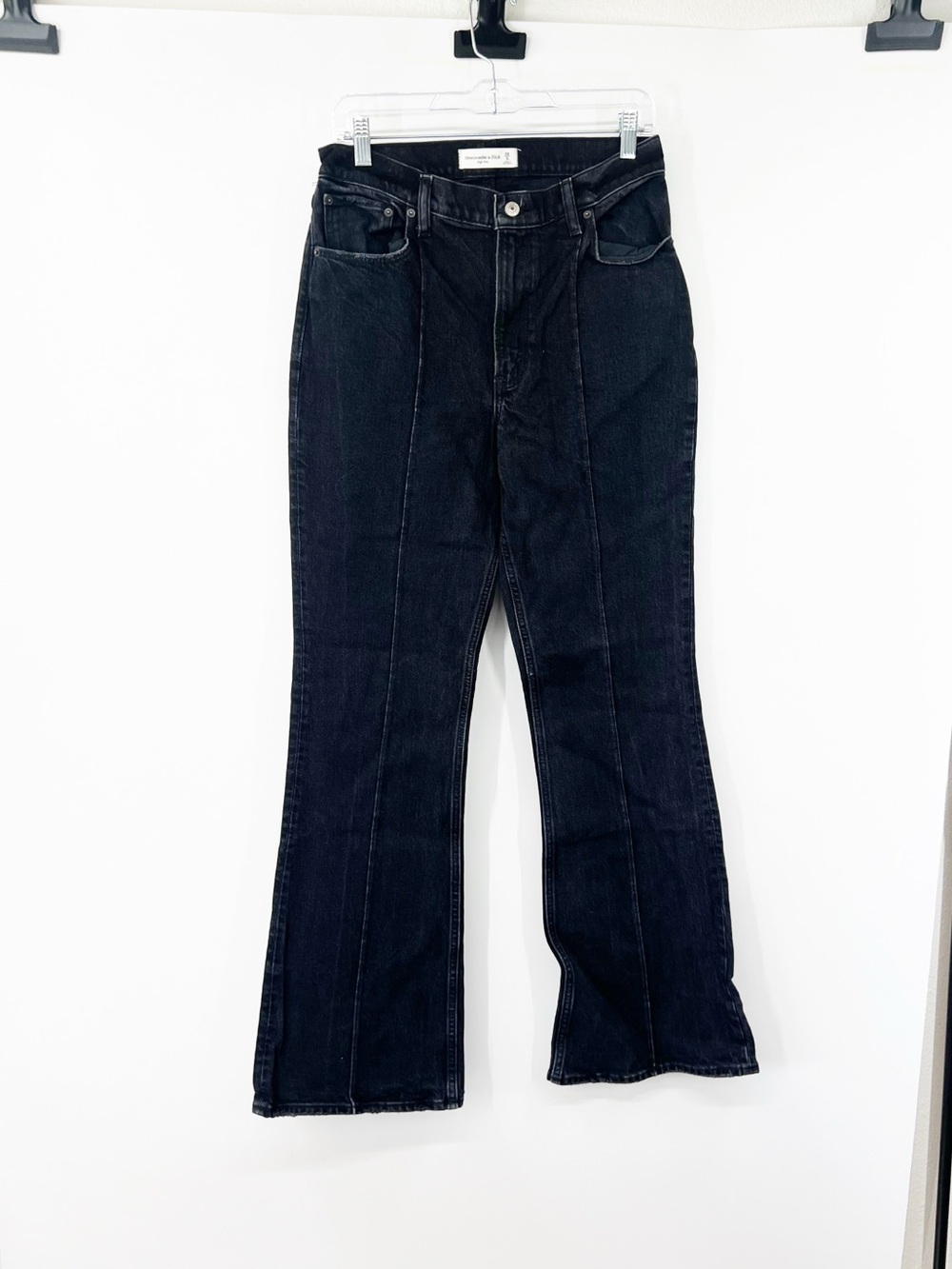 Abercrombie & Fitch High Rise Flare Jeans Black LONG